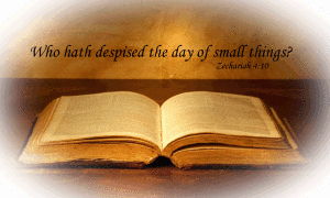 Who hath despised the day of small things